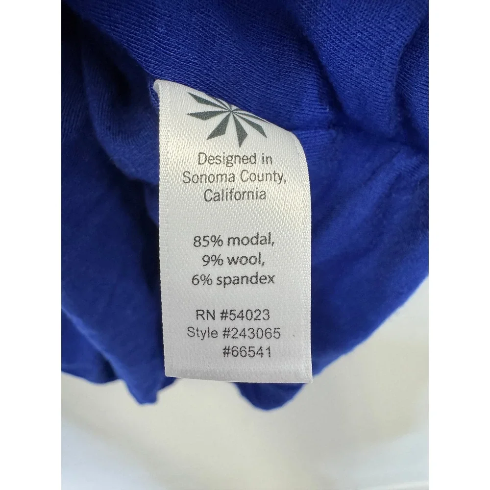 Athleta Royal‎ Blue Ruched Midi Dress Modal Wool Blend 243065 Womens Large